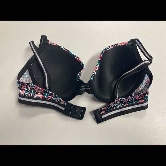 JUST BE, Women’s Geometric Bra, 34B, Black,‎ Green, Peach, Pink, Silver. - Picture 10 of 14